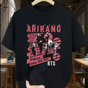 ARIRANG ERA Graphic Tee Bangtanie Streetwear Vintage Seok JIn Ha Ha Ha Meme T-Shirt Unisex Cotton Korean Style Casual Trendy Shirt