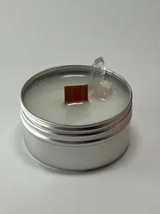 Mini Luxe Tin | 1 oz - Scent No. 4 | Nutmeg Noir | Silver | Clear Quartz + Rose Quartz