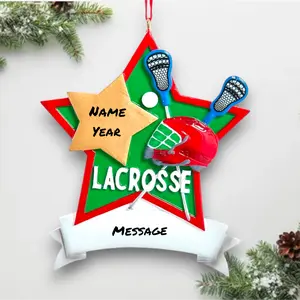 Personalized Lacrosse Christmas Ornament – Custom Name, Year & Message – Sports Holiday Keepsake for Lacrosse Players – Noel Box