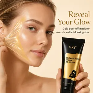 HKY (PDRN) Pro-Xylane & Niacinamide,7x Hyaluronic Acids Turmeric Gold Dual-Action Peel-Off Mask: Lifting, Anti-Aging, Dark Spot Reduction,  Restores the Skin's Lost Collagen Overnight Glass Skin Care - Hydrating & Firming Facial Mask for Elasticity & Glow