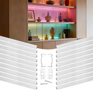 VEVOR 20-Pack 3.3 ft/1M V Shape LED Aluminum Channel, Summervibes,Summervibes, with Milky Cover, End Caps and Mounting Clips, Aluminum Profile for LED Strip Light Installations, Easy Installation, for Under Cabinet Counter