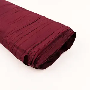 Burgundy Accordion Crinkle Taffeta Fabric Bolt 54"x10 Yards