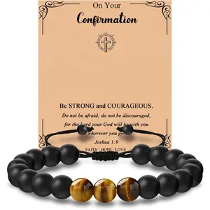 Confirmation Gifts for Teenage Boys Christian Easter Basket Stuffers for boys, Easter  Beaded Bracelet for Son Gifts with Confirmation Card