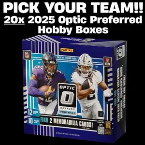 [20 Boxes] 2025 Optic Preferred Hobby Boxes - Pick Your TEAM Break - Sports Football Trading Card Collectibles