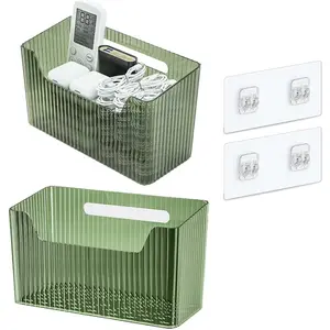 2 pcs Shower Caddy Stackable Clear Plastic Makeup Organizer box Wall Mounted Shower Basket for Bathroom, Kitchen, Cabinet, Pantry Fashion Accessories
