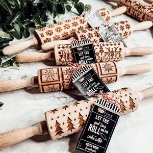 Christmas Baking Wooden Rolling Pins