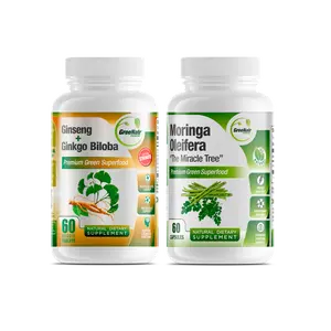 GreeNatr VITALITY AND STAMINA BUNDLE - Ginseng & Ginkgo Biloba 60 Tabs & Moringa 60 Caps - Memory & Focus Supplement - Vitamins & Minerals & 9 Essential Amino Acids