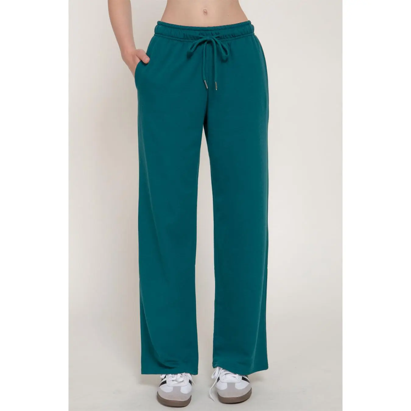 Basic Straight Leg Inner Fleece French Terry Jogger Sweatpants