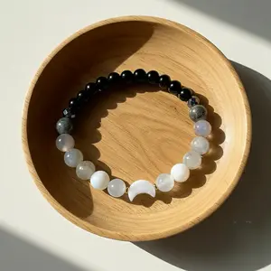 Moon Phase Crystal Bracelet - Lunar Energy Bracelet Healing Crystal Jewelry - Cleanse Bracelet, Inner Peace Bracelet Gift for her