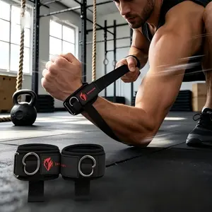 Breathable Padded Weight Lifting Wrist Straps EKKOVISION D Ring Adjustable Gym Wrist Support Straps Improve Grip Strength Reduce Forearm Tension For Deadlifts Pull Ups Strength Training Unisex