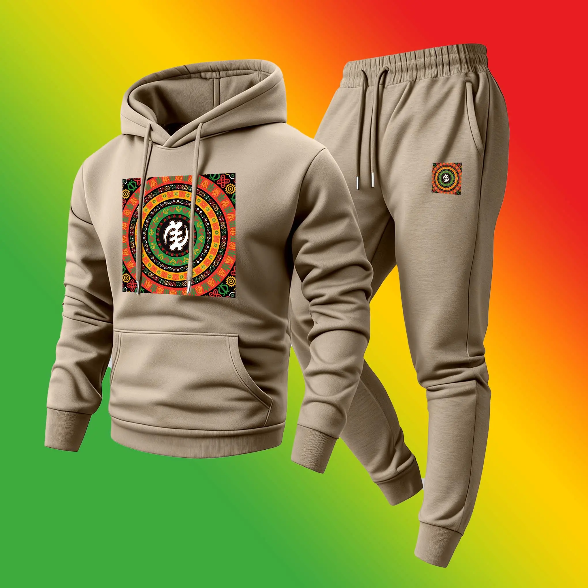 Men's 2-Piece Sweatset, Soft Black History Month Letter Print Hoodie & Sweatpants, Casual Loose-Fit Polyester Mensfashion Athleisure Wear, Long Sleeve, Casual Fit, Minimalist, Clothes, Fabric, Drawstring Pants, Athletic, Day, Breathable, Casual Ootd