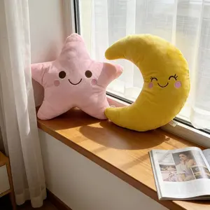 Adorable Star Moon Room Decorative Pillow, Photography Prop Cushion, Contemporary Style, Batch Number 20241029