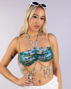 The Deep Blue Women's Blue Bead Top