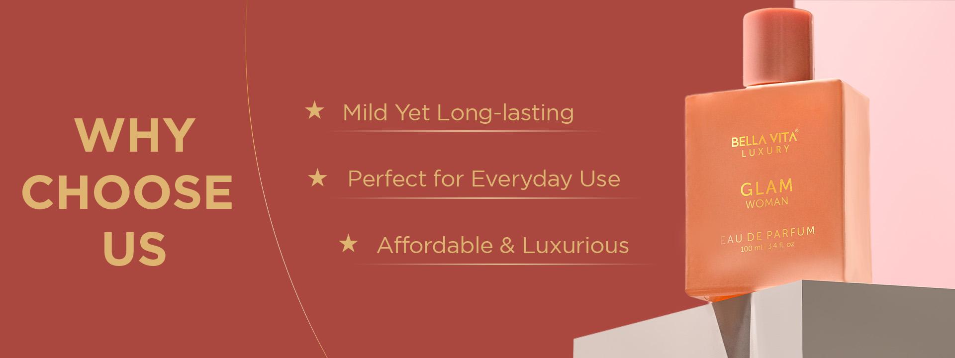 BellaVita Luxury's GLAM Woman x 2 | Eau De Parfum | Jasmine, White Honey, Rose, Virginia, Cedar | Floral - Premium & Long Lasting - 100 ML