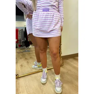 E Squared Striped Skort Purple
