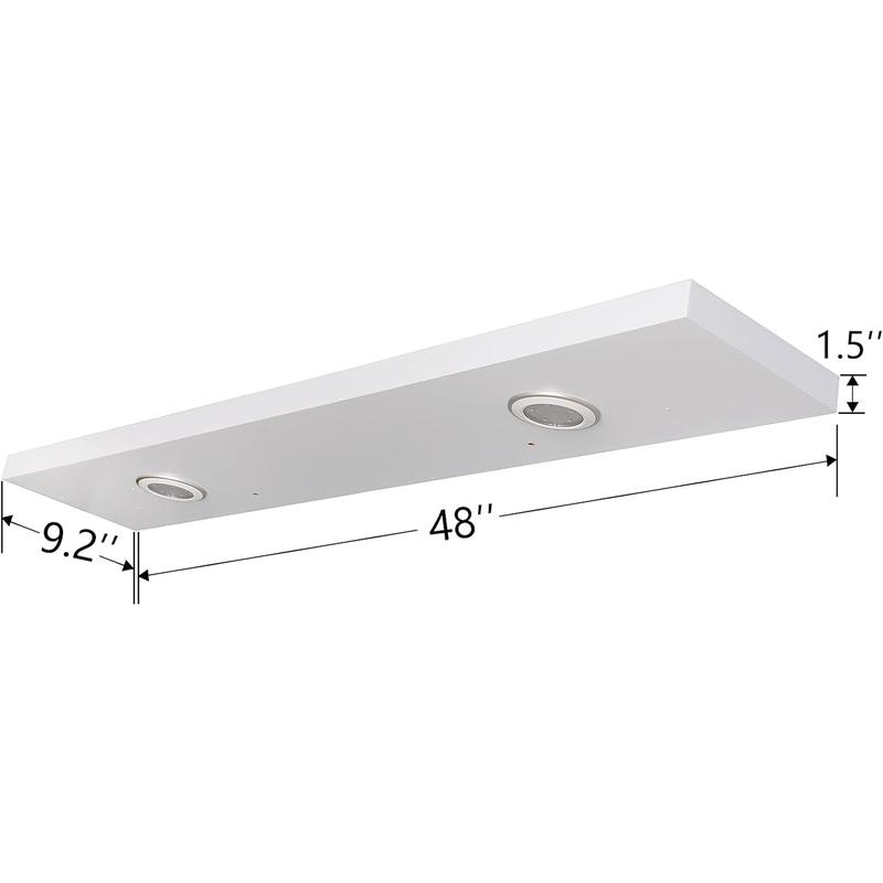 WELLAND White Floating Shelf with Touch-Sensing Battery Powered LED Light,Wall Mounted Display Shelves for Entrance, Living Room, Bedroom, Kitchen and Bathroom (48-INCH, White)