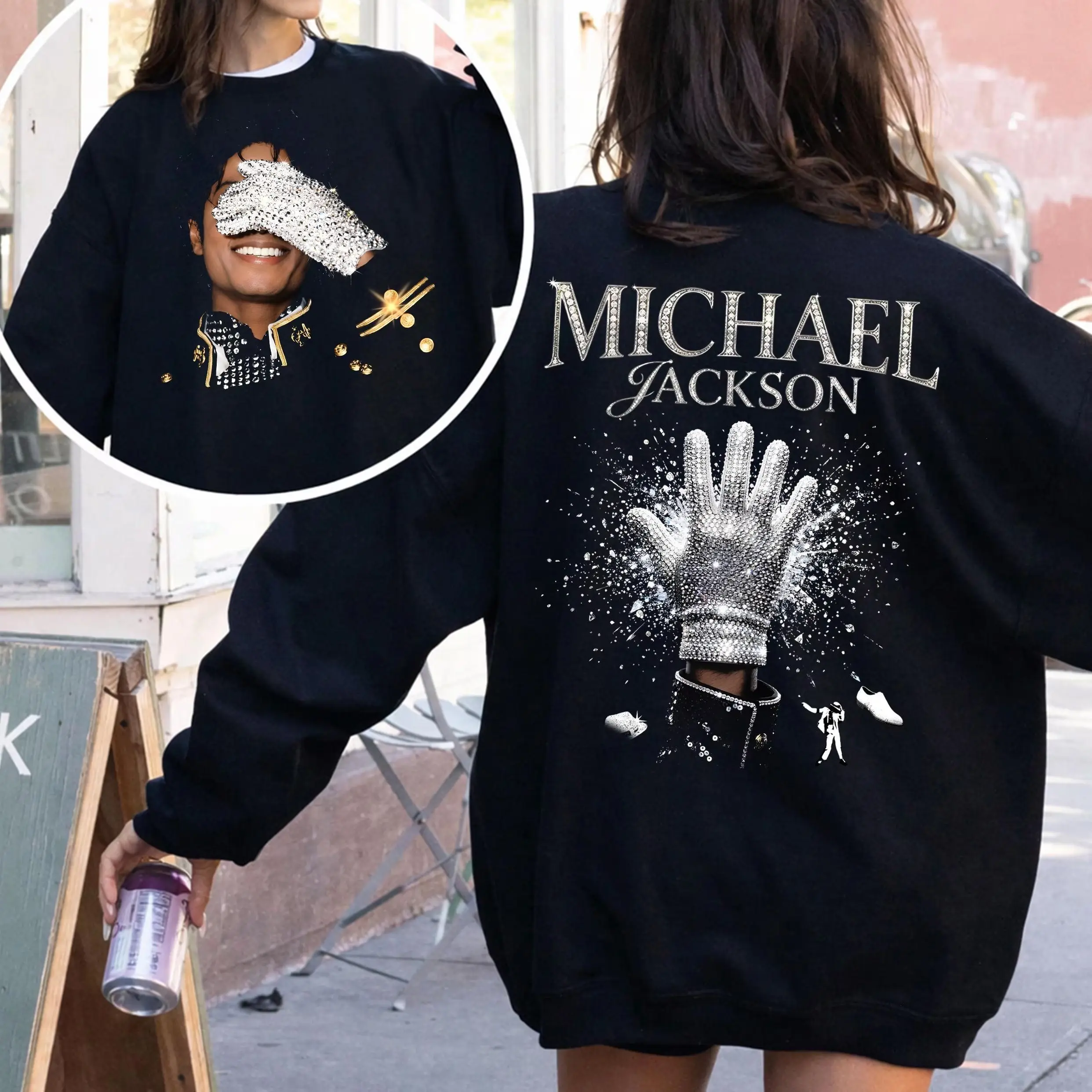 Michael Jackson Vintage Tshirt sweatshirt Hoodie, Iconic Glove Graphic Concert Fan Merch