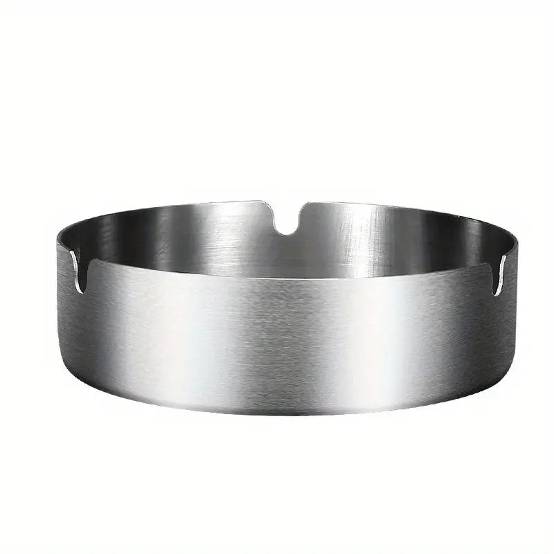 Stainless Steel Cigarette Ashtray Portable Home Tabletop Silvery Metal Ash Tray For Smoker Accessories