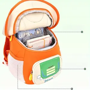 Cute Cartoon Backpack Youngsters 3-5 Years Old, Adjustable Strap Lightweight Kids' Bag with Polyester Lining, Brown and White Checkered Pattern, Perfect Outings