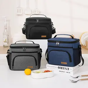 [Reusable Insulated Lunch Bag] Insulated Lunch Bag, Reusable Leakproof Freezer Bag | Adjustable Shoulder Strap, Portable Fresh Cooler Bag for Office, Travel, Beach, Picnic, Camping, School