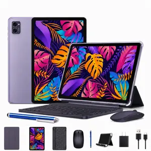 2026 Tablet Android 16, 10 Inch Tablet with Keyboard Mouse Stylus, 24GB+256GB/2TB TF, Widevine L1/Octa-Core/8MP AI Camera/1080P/5G WiFi/OTG/GPS/Bluetooth 5.0/Face Unlock/Gaming/4 Years Warranty Audio Cellphone Smartphone Touchscreen Streaming Expandable o
