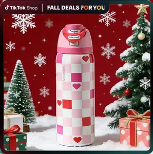 [viva] 32oz pink plain pattern stainless steel insulated cup - with flip cover insulation and leak proof travel cup, perfect for home, gift giving, office, beverage, suitable for adults and children as well as adults and children