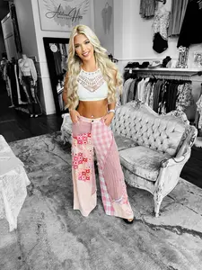 Sophia Plaid Patchwork Star Pants