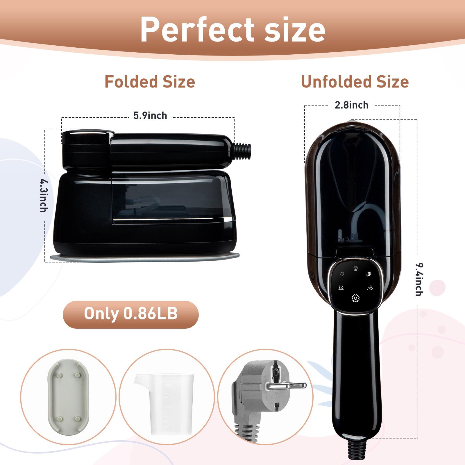 Portable Handheld Steamer for Clothes,10s Heat Up,1200W Steamer ＆ Iron 2 In 1,160ml Capacity Travel Size Garment Steamer,Large Ceramic Heat Panel for 110V~120V Only