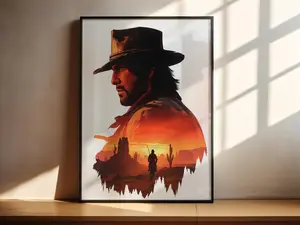 John Marston, Read Dead Redemption Inspired Wall Art Printable Wall Art Video Game Wall Art