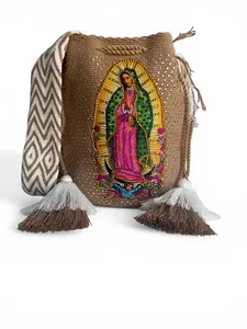 Wayuu Bag Virgin of Guadalupe  Decorated Details Handmade