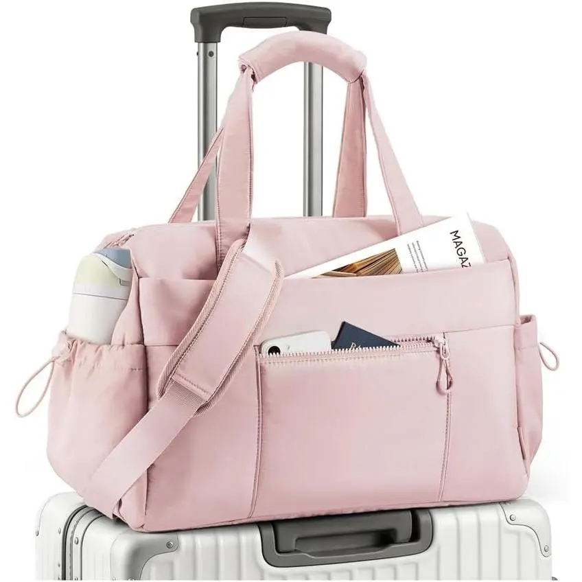 Weekender Bag for Women, Lightweight Puffer Travel Duffle Carry  Bag with Wet Pocket & 40oz Tumbler Pocket, Airline Approved Personal Item Overnight Bag,