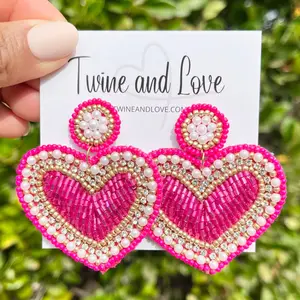 Heart Pearl Beaded Earrings