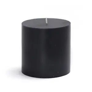 212 MAIN Unscented Smokeless Handpoured Black Pillar Multi-Day Candles, CPZ-081-12, 3x3 in, 12-Piece Bulk Case, Ideal for Camping & Hiking Decoration, Outdoor Lights