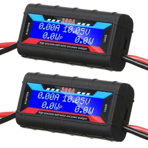 2 Pcs 200A High Precision Watt Meter Power Analyzer Battery Consumption Performance Monitor Amp Meter Monitor with Backlight Digital LCD Screen for RC Solar Voltage Current Power (60V)