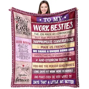 Work Besties Blanket Gift for Women for Mothers Day from Colleagues Coworkers Bestie Gift - to My Work Besties Blanket - Birthday for Best Friend Friendship Blankets 50''x60''-280GSM