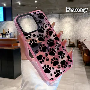 Phone case for iPhone 16 Pro Max 15 Plus 14 13 12 11 Paw - print symphony Anti-Yellowing Shockproof durable ultra-thin Crystal Cover