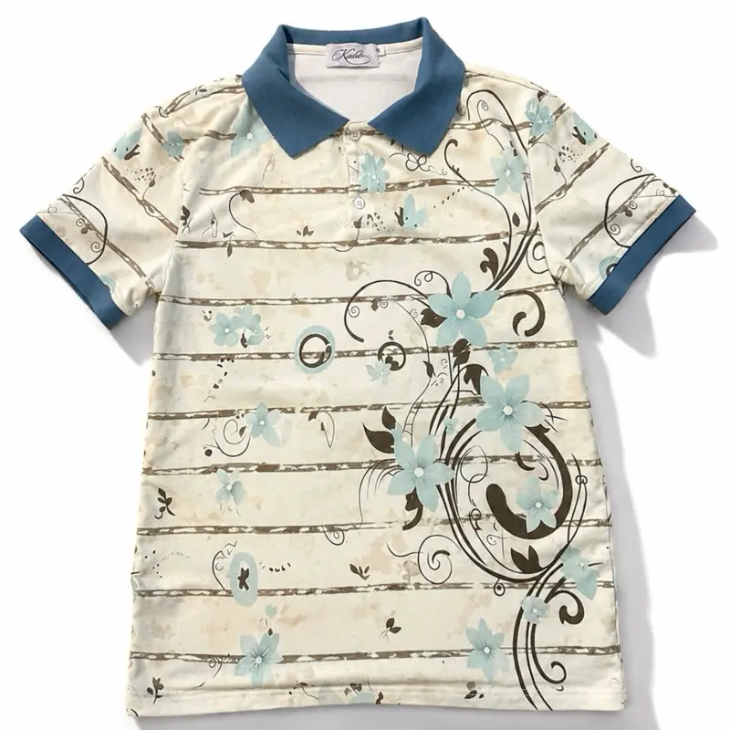 “Aqua” Blossom Overload Graphic Polo “Aqua” Blossom Overload Graphic Polo