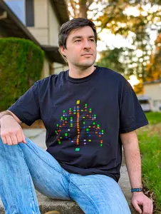 Node-Tree Christmas Tee, Nerdy Unisex Garment-Dyed Heavyweight T-Shirt with Fun Node-Tree Christmas Design Cotton Fabric