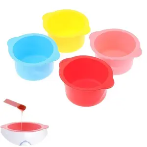 [Wax Warmer Bowl] 1pc Heat-resisting Wax Warmer Replacement Silicone Bowls | Non-Stick Hair Removal Wax with Stirring Stick Beauty