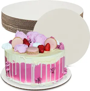 MT Products White Corrugated Cardboard Round Cake Boards