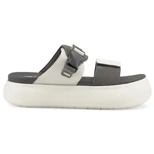 PUMA Womens Suede Mayu Platform Casual Sandals Casual Low Heel 1-2" - White