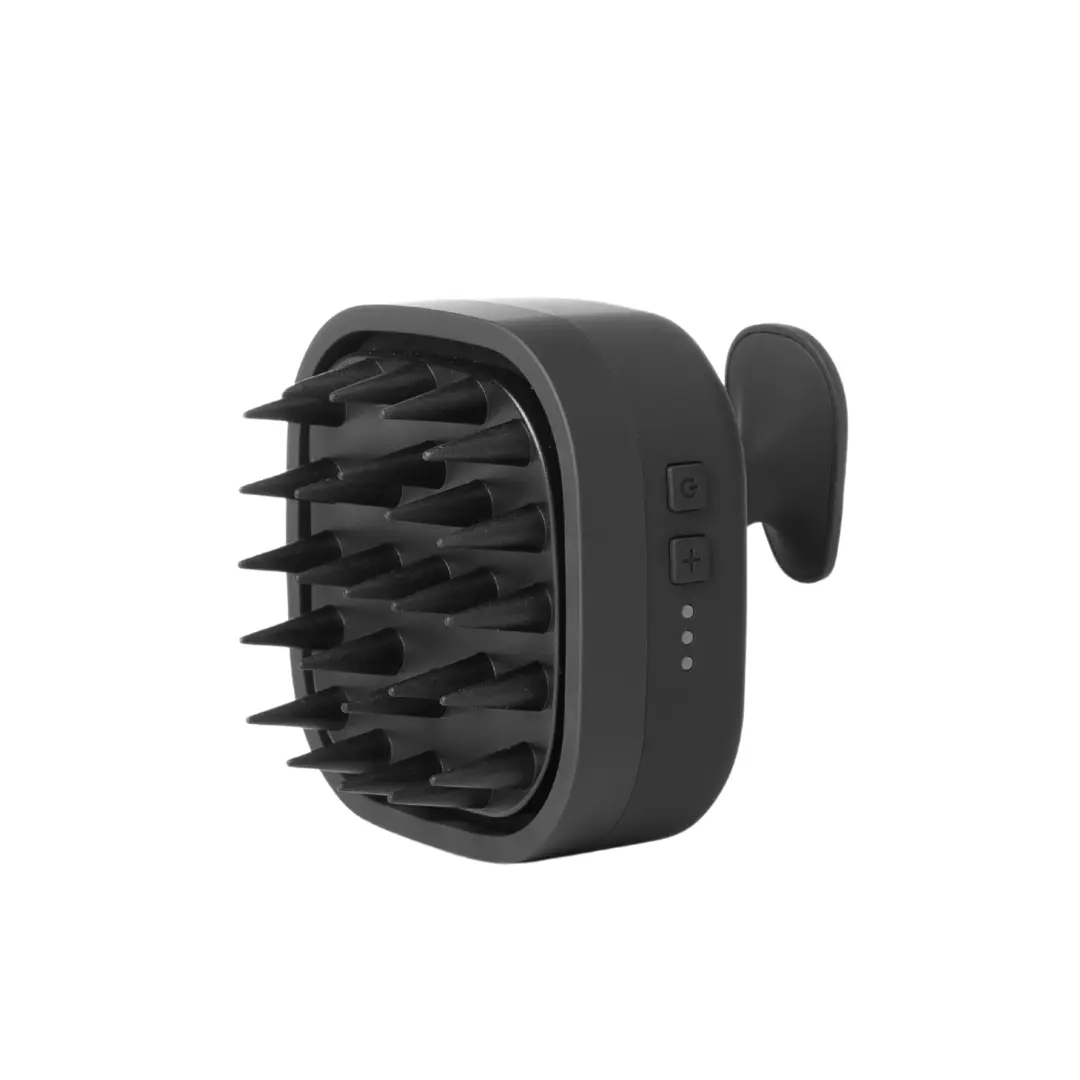 Black Wolf Sonic Scalp Scrubber - 25 Silicone Bristles, 3 Vibration Settings, Deep Clean & Stimulate Hair Follicles, Smooth & Soften Skin, Water-Resistant & Rechargeable