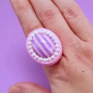 Belladonna Striped Pearl Ring