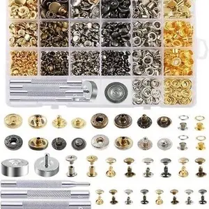 Caydo 400 Set 4 Style Snap Fasteners Kit Including Leather Rivets, Eyelets, Grom