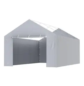 Carport Canopy Cover 12x20 ft - Side Wall Replacement - Waterproof UV Protection Side Tarpaulin Gray