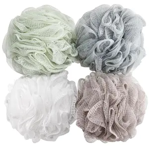 BTYMS Bath Sponge Shower Loofahs 60G Mesh Pouf Bath Scrunchies Body Wash Puff Shower Puff - Pack of 4