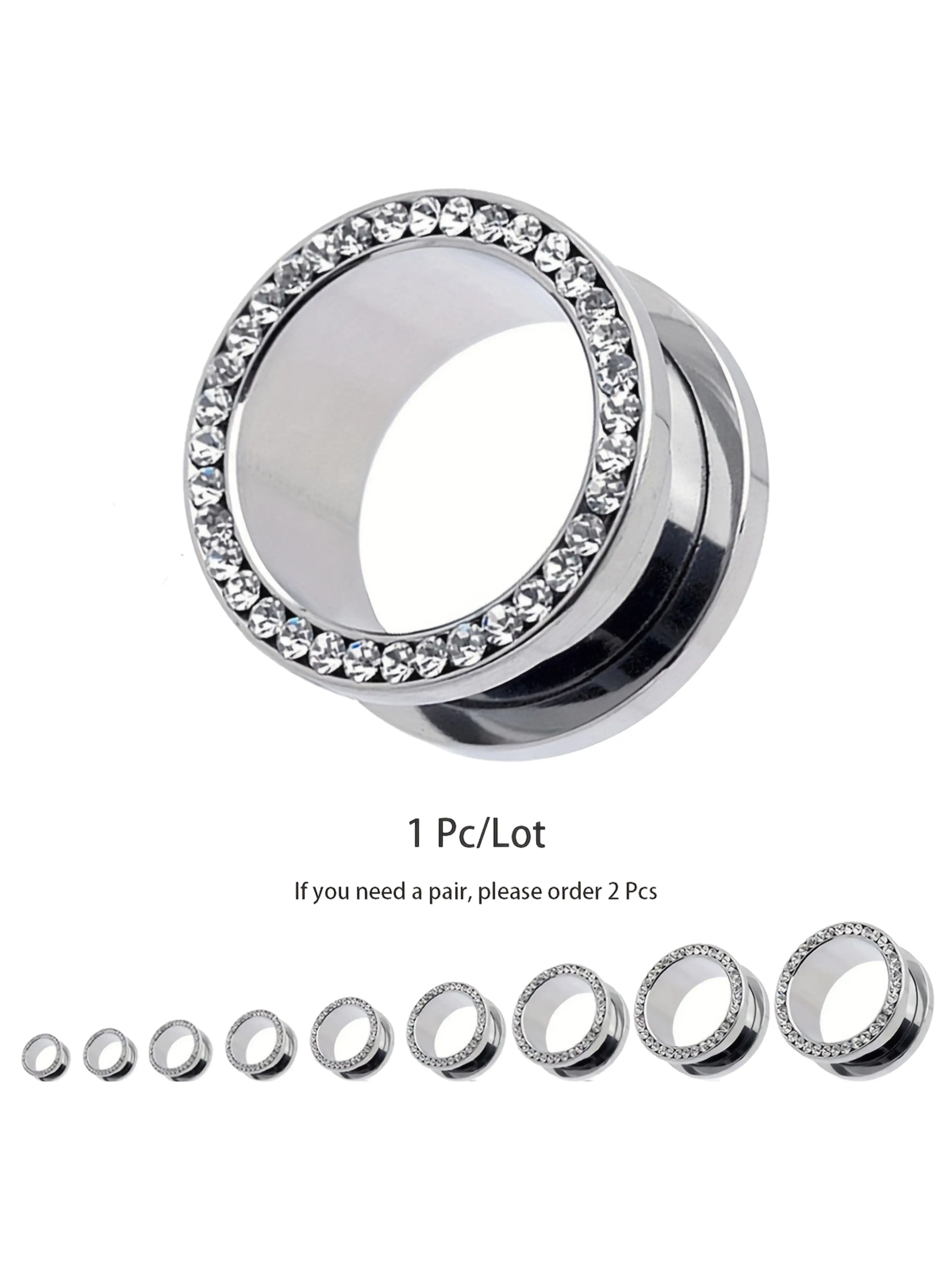 1pc Full Inset Ear Tunnel Plugs and Gauges, Flesh Piercing Expander Plug Earring, Body Jewelry for Women, Body Piercings, Unique Design, Durable Material, Ear Gauge Tunnels