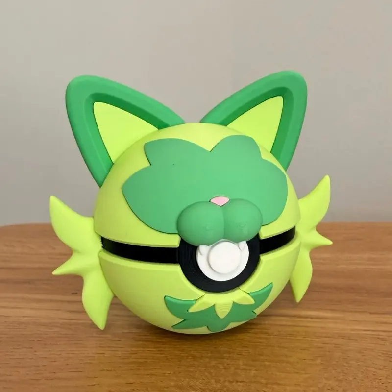 Sprigatito Ball - Made to Order, High-Quality PLA, 3D Printed Pokeball Figure