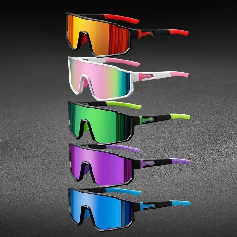 XUH 5 Pack Oversized One-Piece Sports Sunglasses for Men Women, UV400 Protection Polarized Anti-Glare Windproof Unisex Eyewear, Ideal for Cycling, Hiking, Travel, Running, Fishing, Motorcycle Riding & All Outdoor Activities