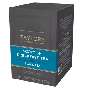Taylors of Harrogate Scottish Breakfast Tea – 20 Individually Wrapped Bags – Bold, Rich, Full-Flavored Black Tea – Carbon Neutral Certified (Pack of 1)